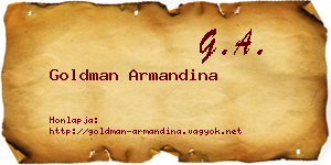 Goldman Armandina névjegykártya